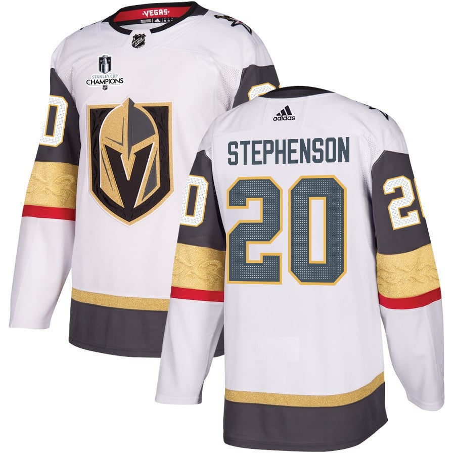 Chandler Stephenson 20 Vegas Golden Knights Stanley Cup 2023 Champions Patch Away Breakaway Men Jersey – White