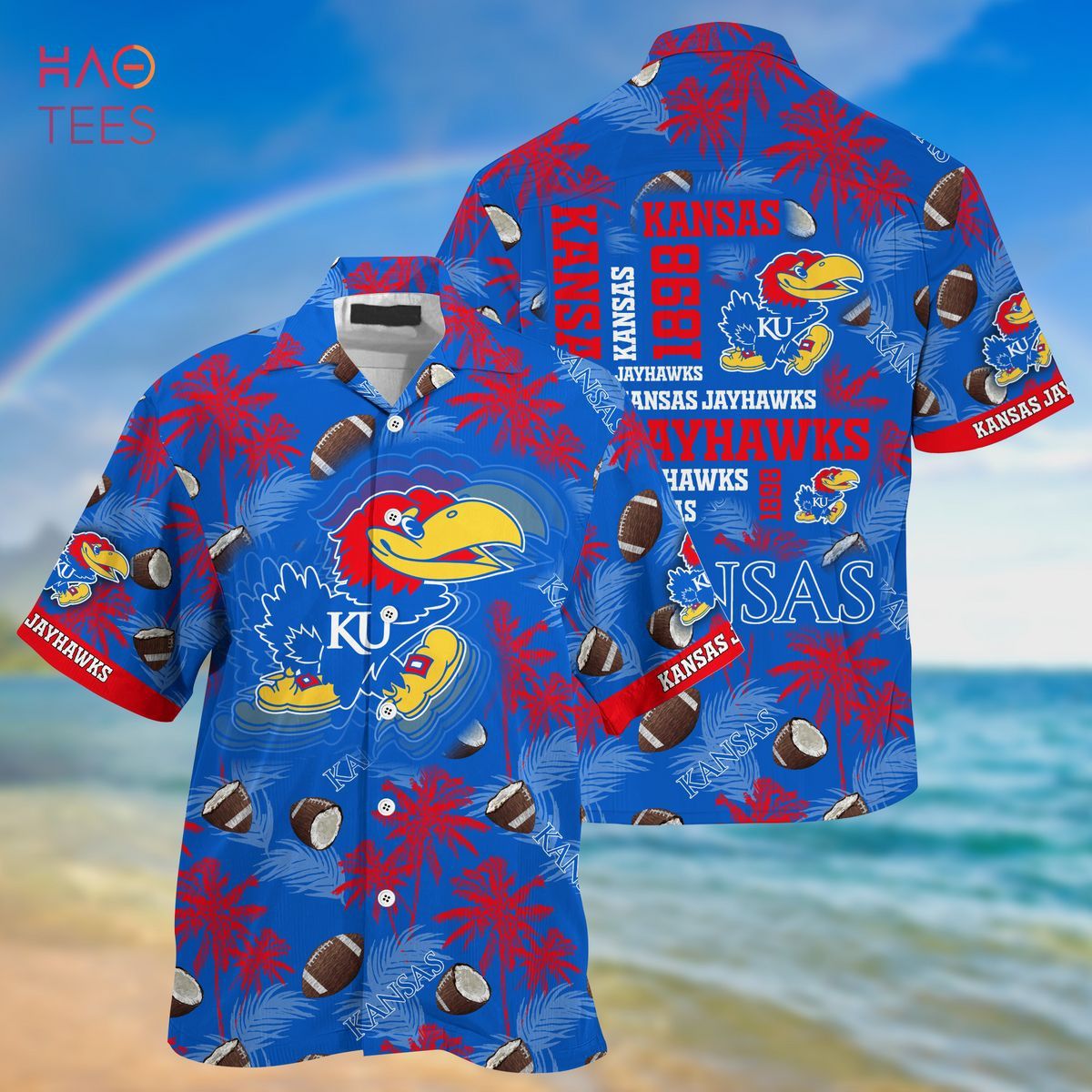 NCCA Kansas Jayhawks Coconut Blue Hawaiian Shirt