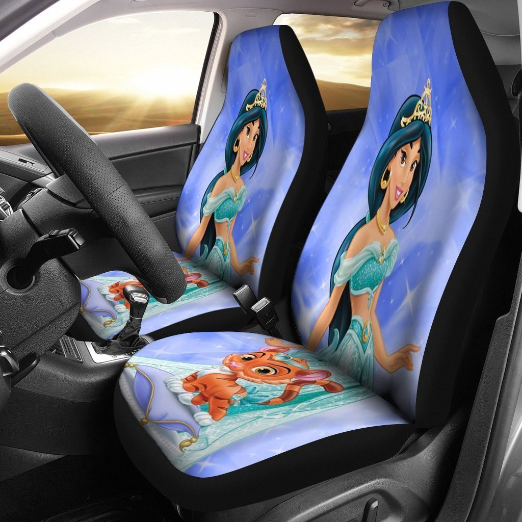 Aasmine & Rajah Car Seat Covers Aladdin Cartoon Fan Gift