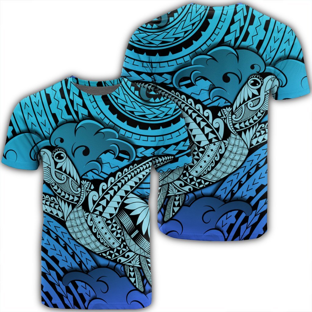 Hawaiian Turtle Wave News Style Blue Ah Ha99514