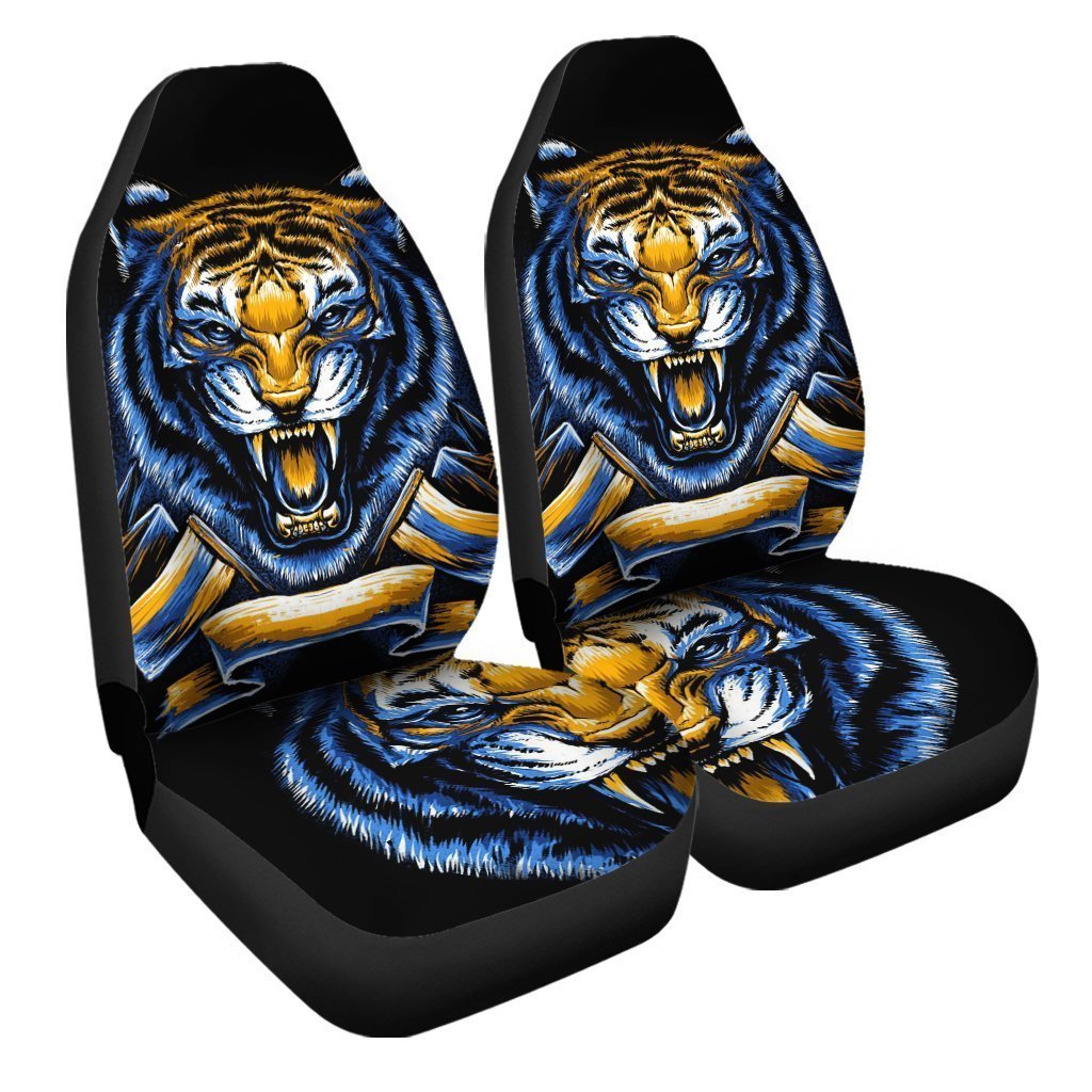 Angry Tiger Face Car Seat Covers Custom Tiger Car Accessories