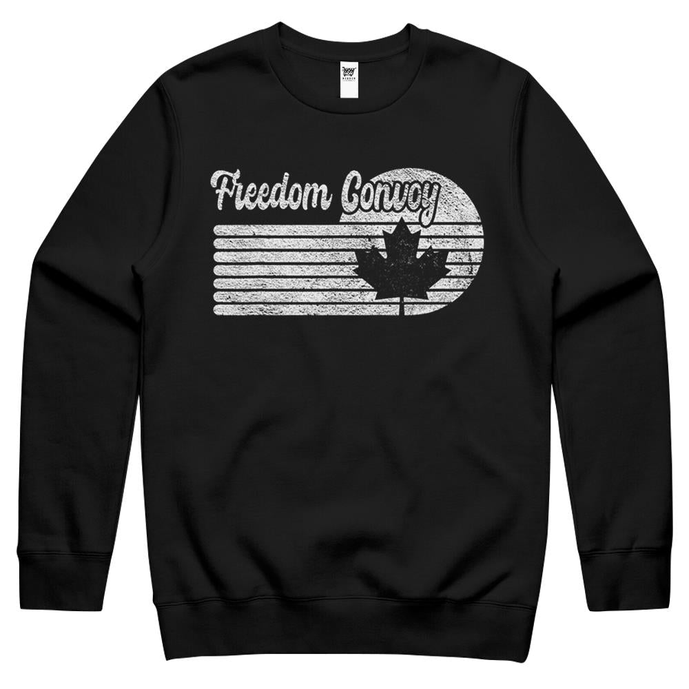 Freedom Convoy 2022 Canadian Maple Leaf Flag Retro Vintage Crewneck Sweatshirt