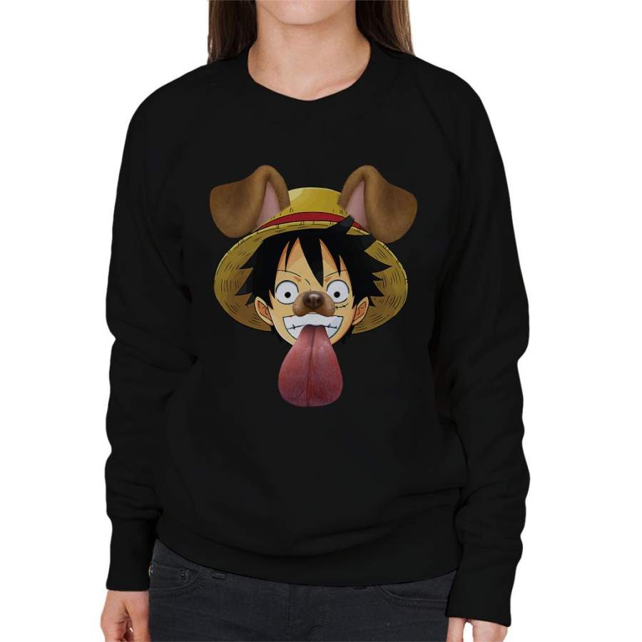 One Piece Monkey D Luffy Dog Snapchat Filter Women’s Sweatshirt