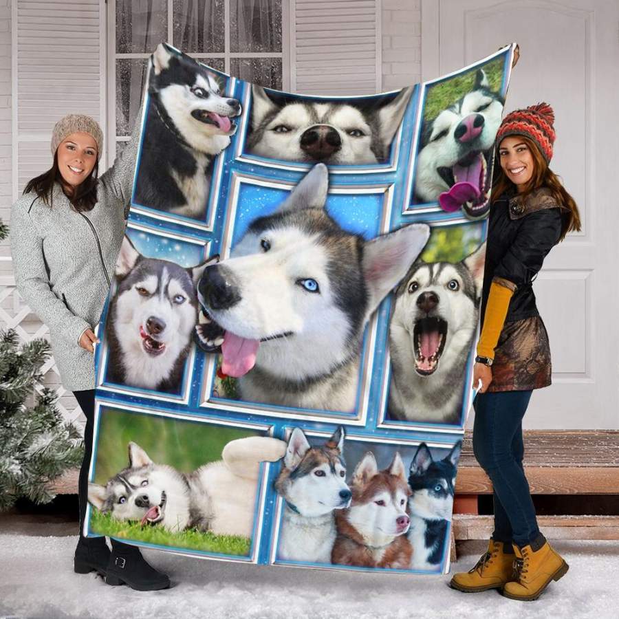 Custom Blanket Husky Dogs 3D Blanket - Fleece Blanket