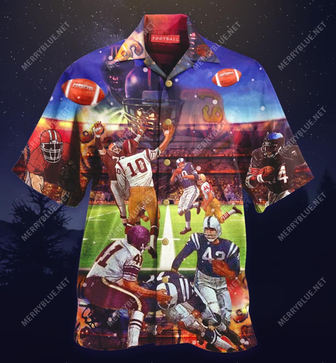 American Football Aloha Hawaiian Shirt Colorful Short Sleeve Summer Beach Casual Shirt For Men And Women