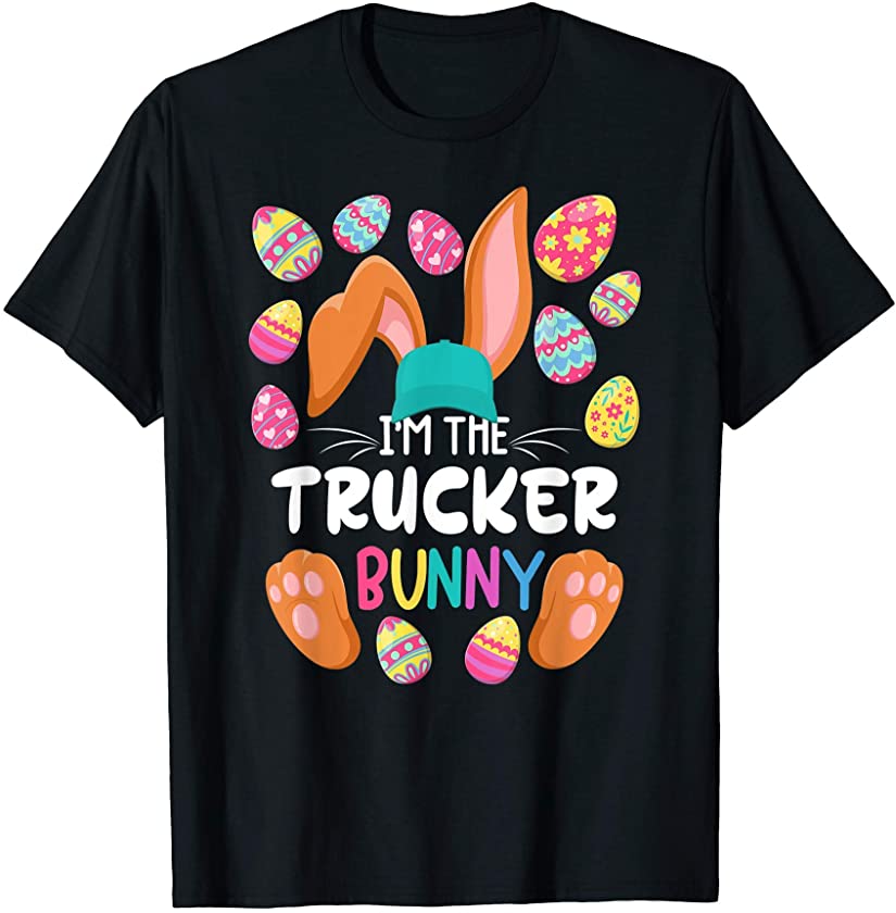 Cute Top I Trucker Bunny I Matching Family Easter Pajamas T-Shirt