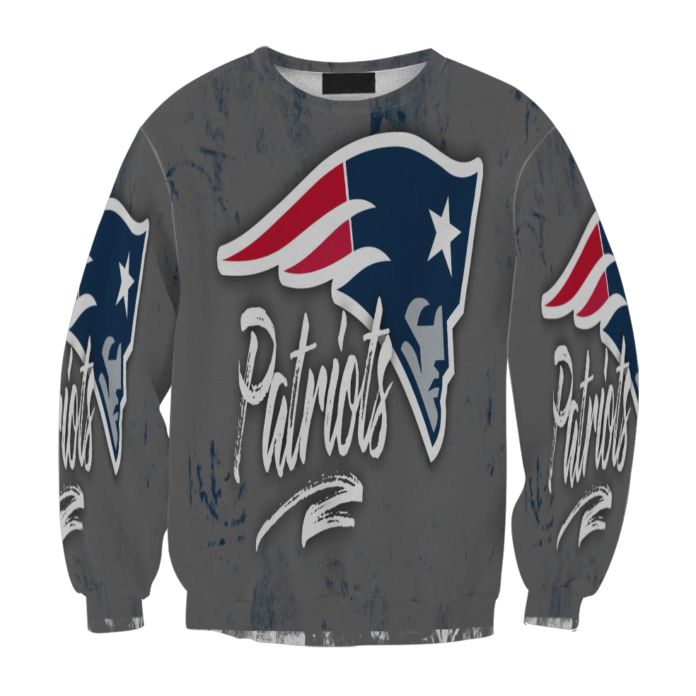 New England Patriots Gray Blue2 Gift For Fan 3D Full Printing Sweatshirt