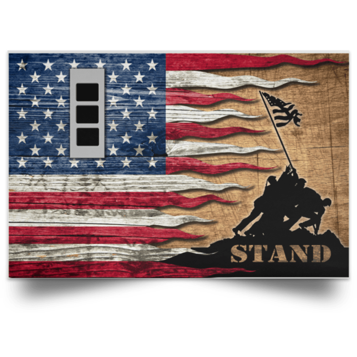 US Army W-3 Chief Warrant Officer 3 W3 CW3 Warrant Officer Stand For The Flag Satin Landscape Poster