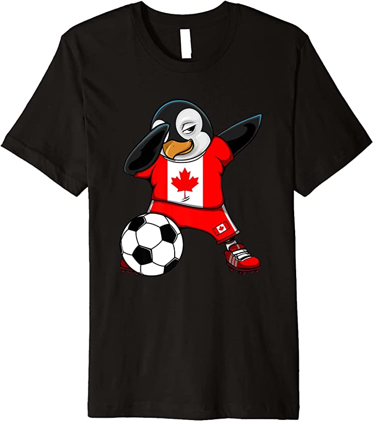 Dabbing Penguin Canada Soccer Fans Jersey Football Lovers Premium T-Shirt