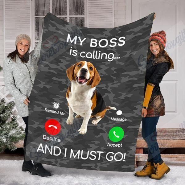 Beagle Dog Puppy Dog My Boss Is Calling Yq0302485Cl Fleece Blanket