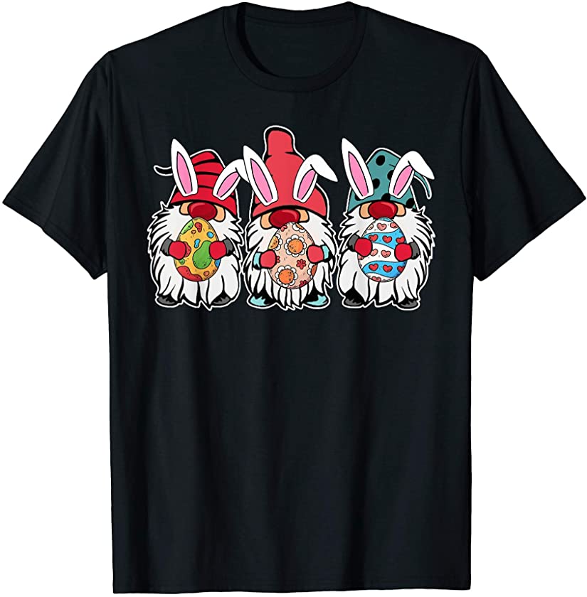 3 Easter Egg Gnomes Spring Bunny Ears Rabbit Cute T-Shirt