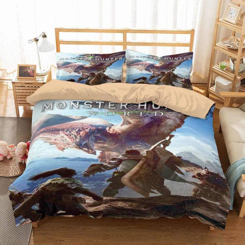 3D Customize Monster Hunter World Bedding Set Duvet Cover Set Bedroom Set Bedlinen 1