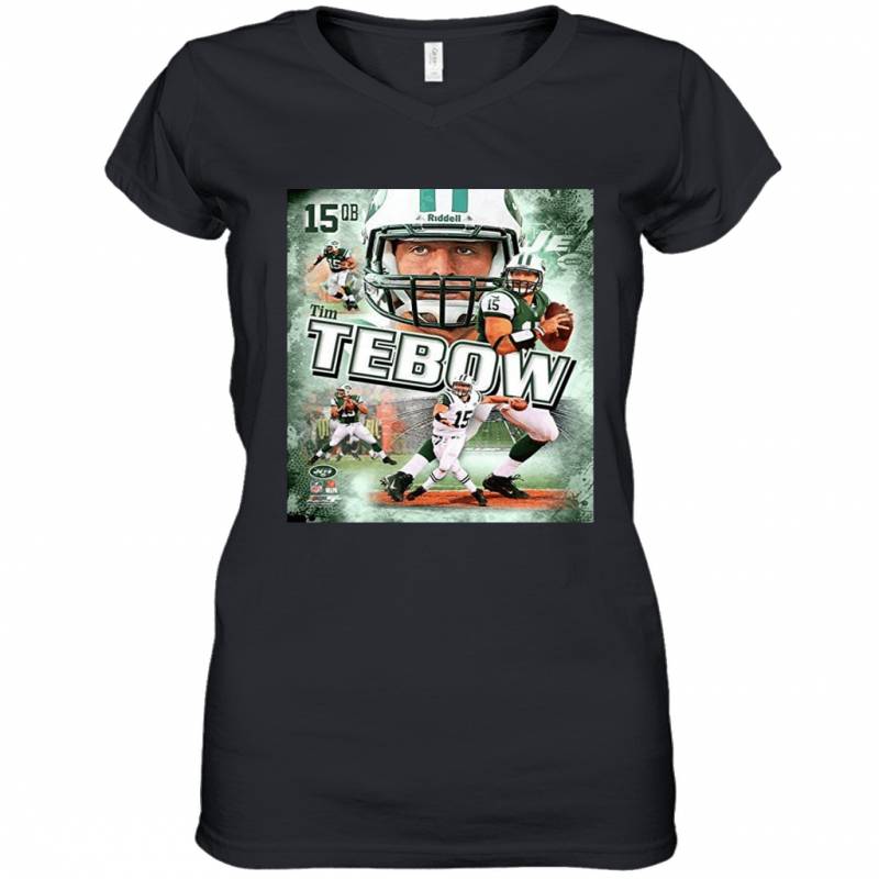 Tim Tebow New York Jets Composite Women’s V-Neck T-Shirt