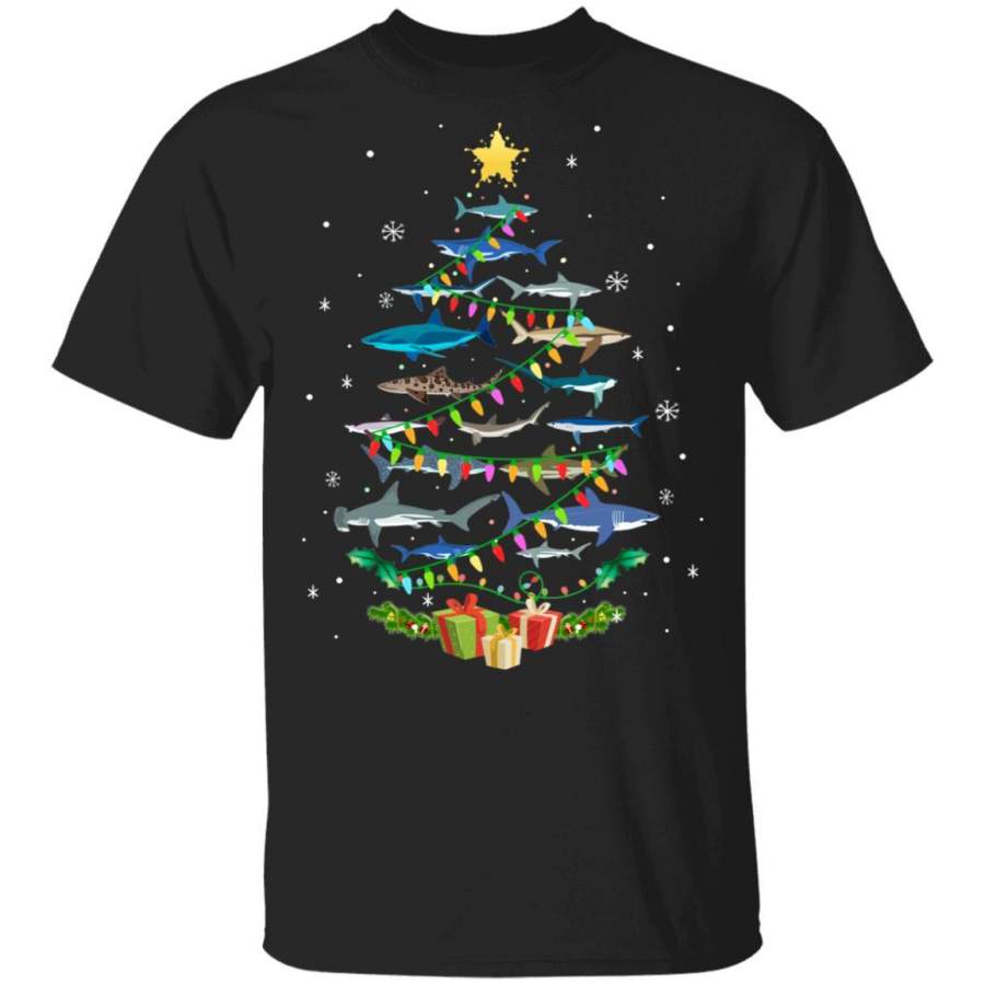 Shark Christmas Tree Shark Lovers Gifts Men Women Kids T-shirt