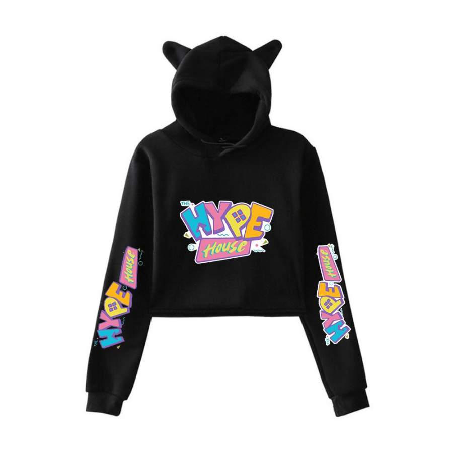 The Hype House Merch Bunny Ear Hoodie for Girl Music Party Costume