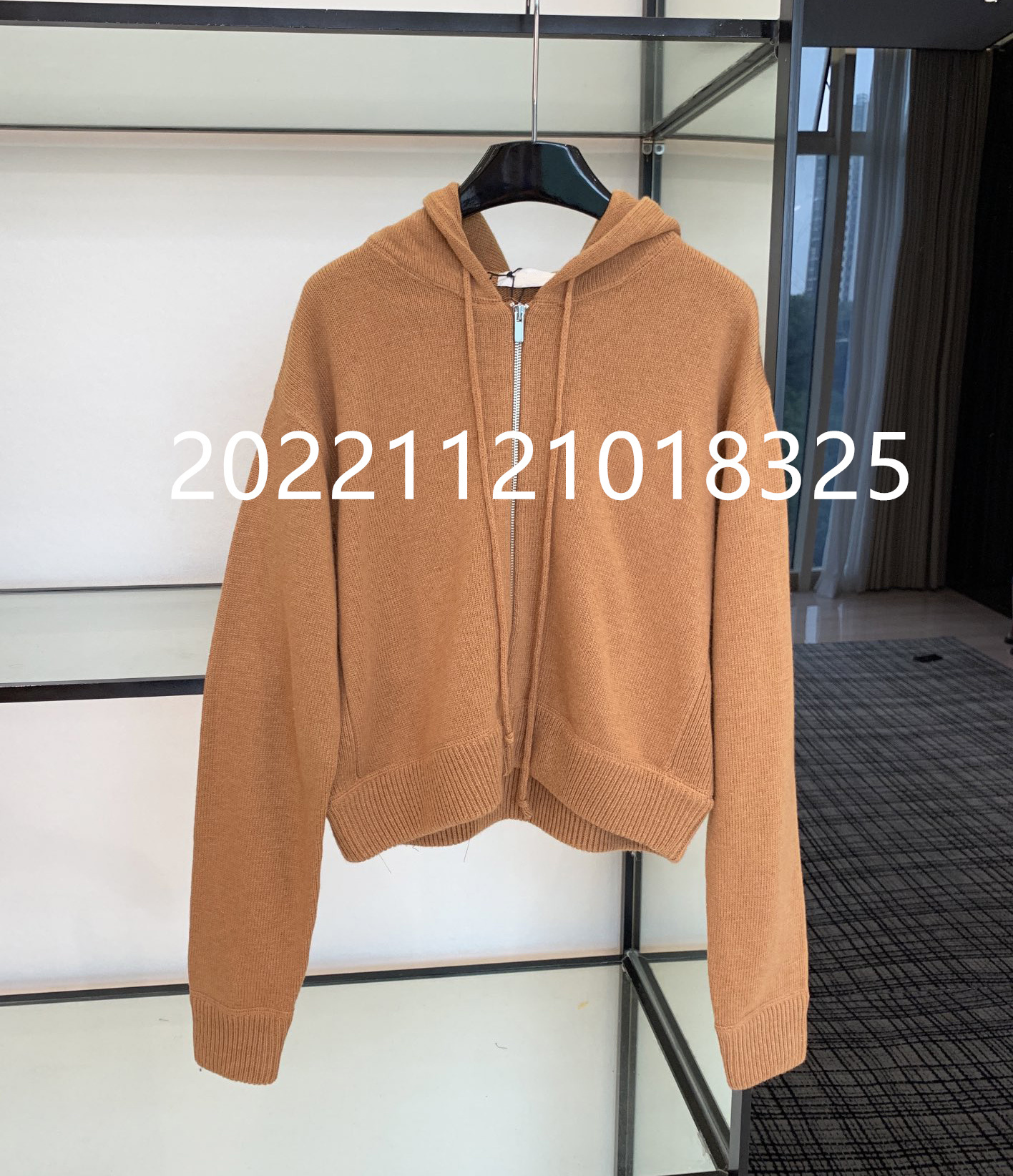 Women’s clothing Autumn and Winter 2022 new knitting cardigan hooded coat women’s clothing orange SML alx