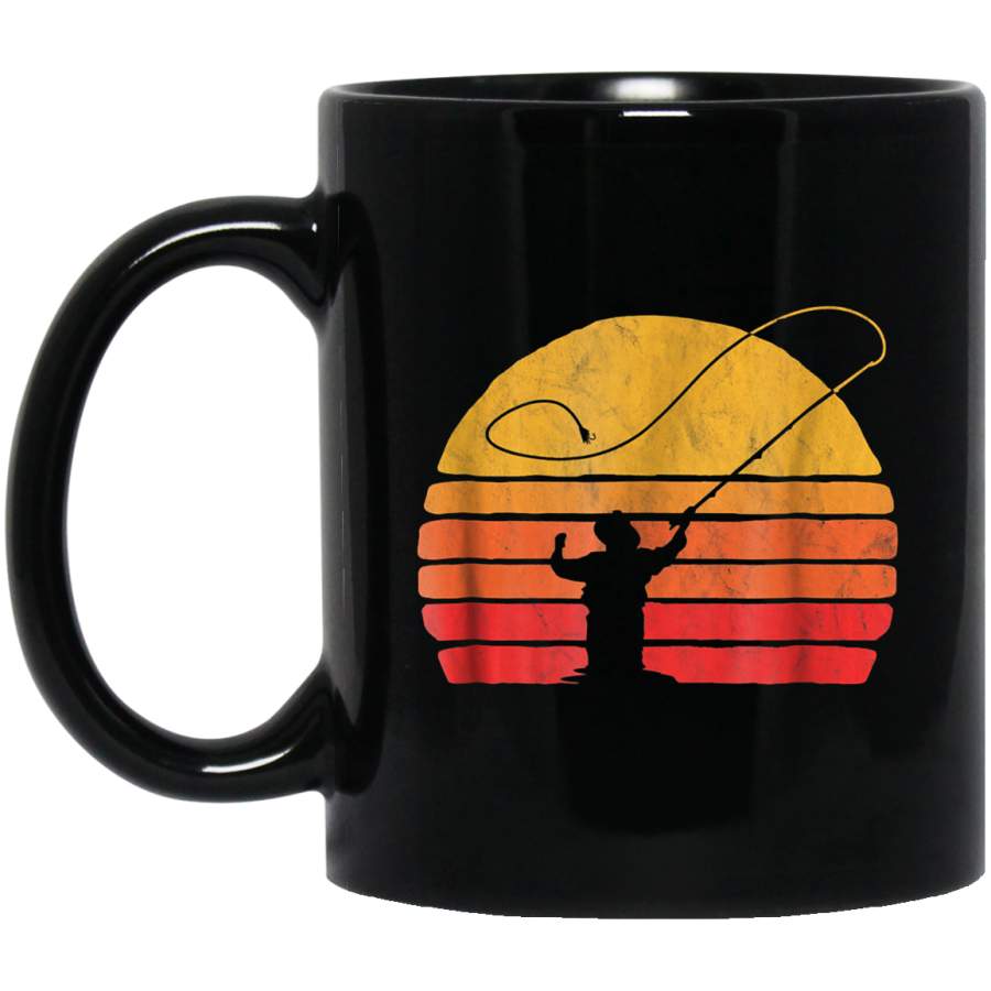 Vintage Fly Fishing Retro Distressed Coffee Mug