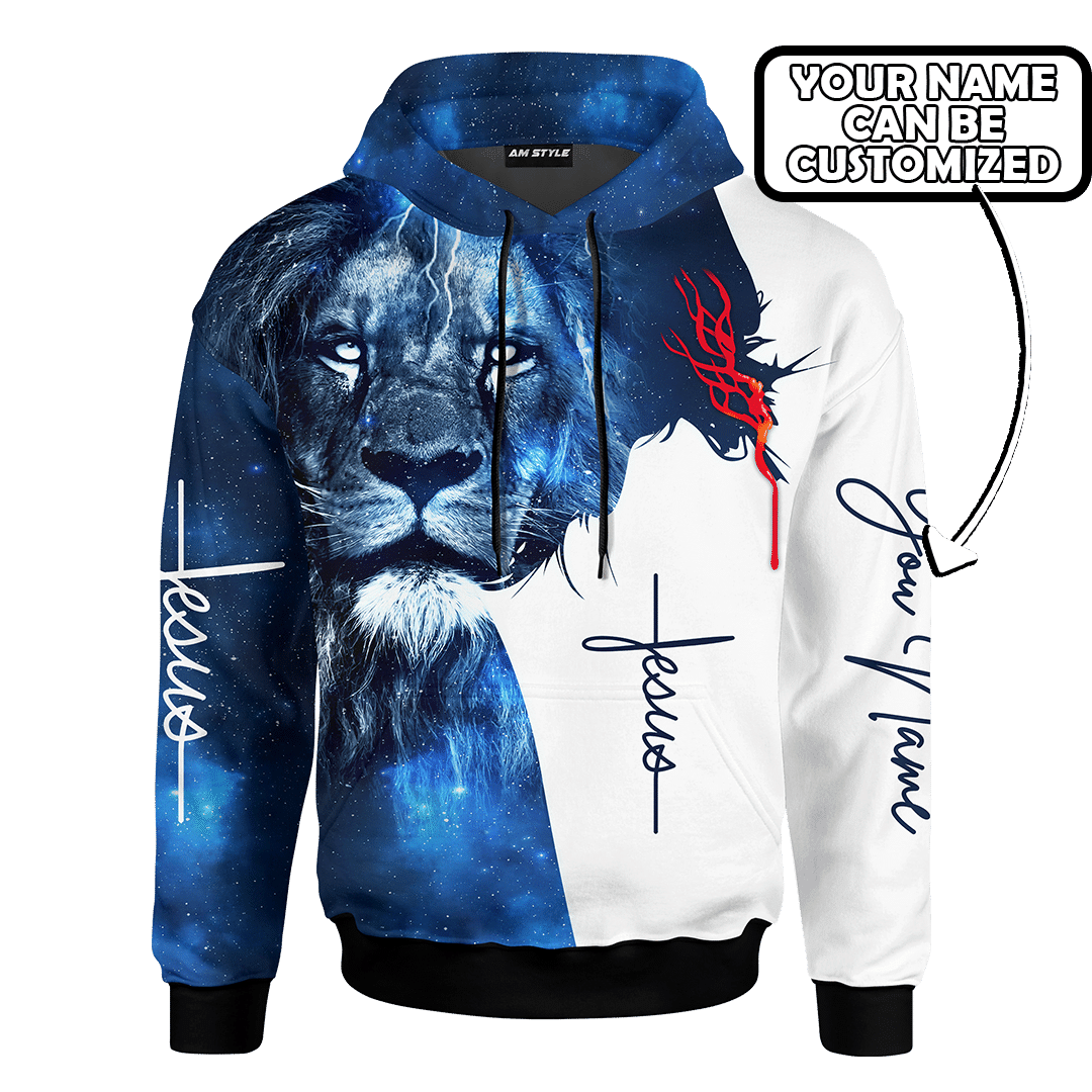 The King Jesus Lion Galaxy Customized 3D All Over Printed Hoodie