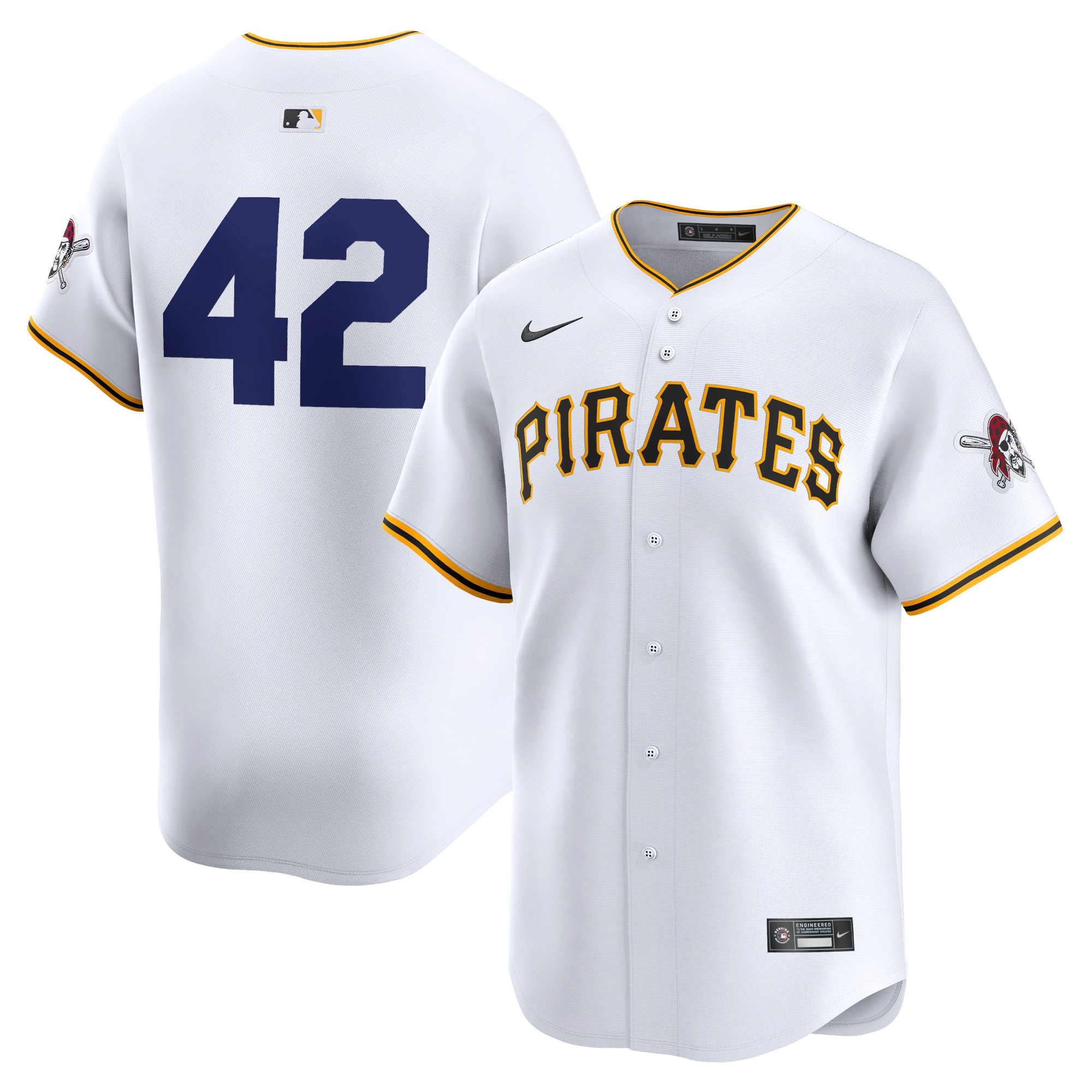 Pittsburgh Pirates 2024 Jackie Robinson Day Home Limited Jersey  White