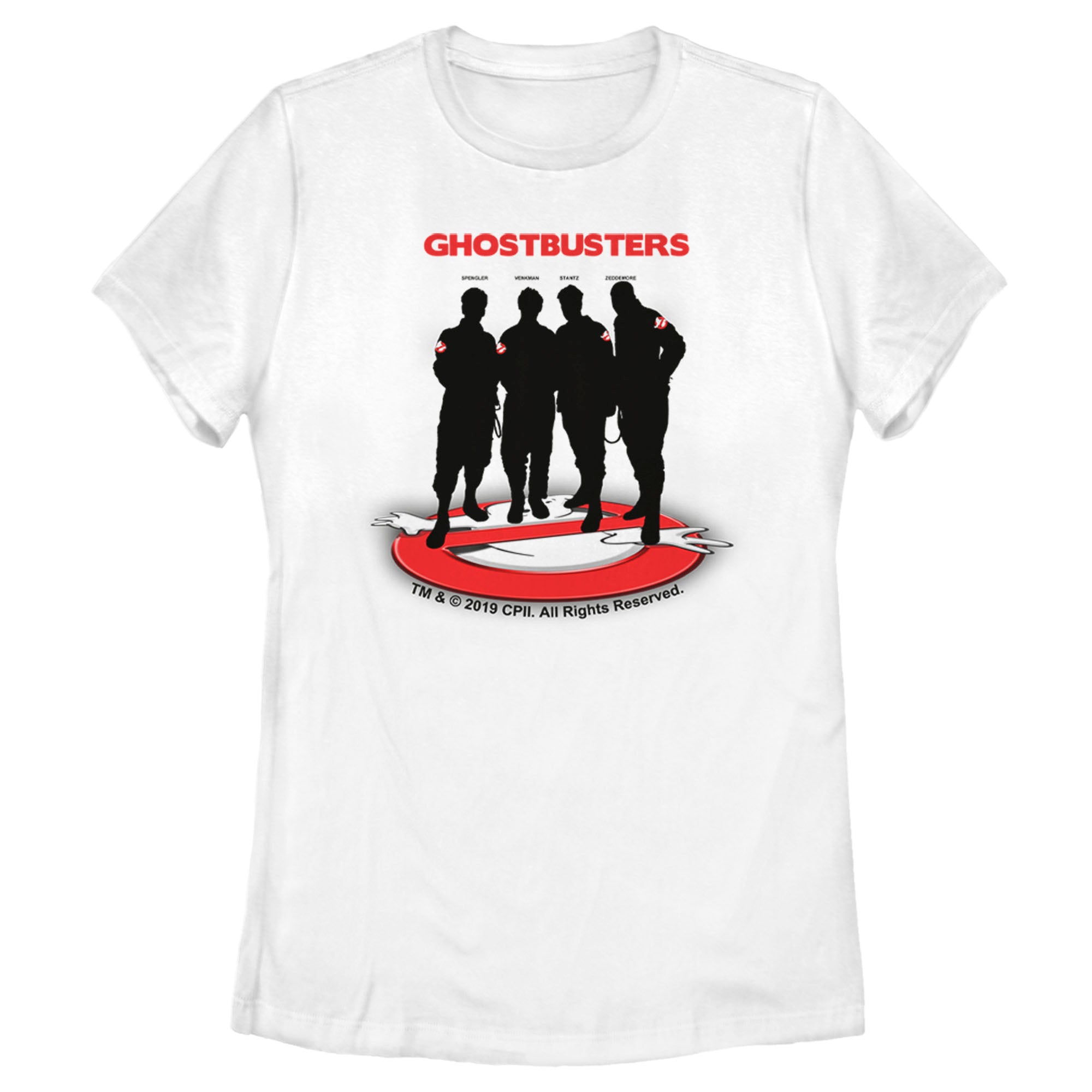 Women’S Ghostbusters Black Silhouettes Standing On Logo T-Shirt