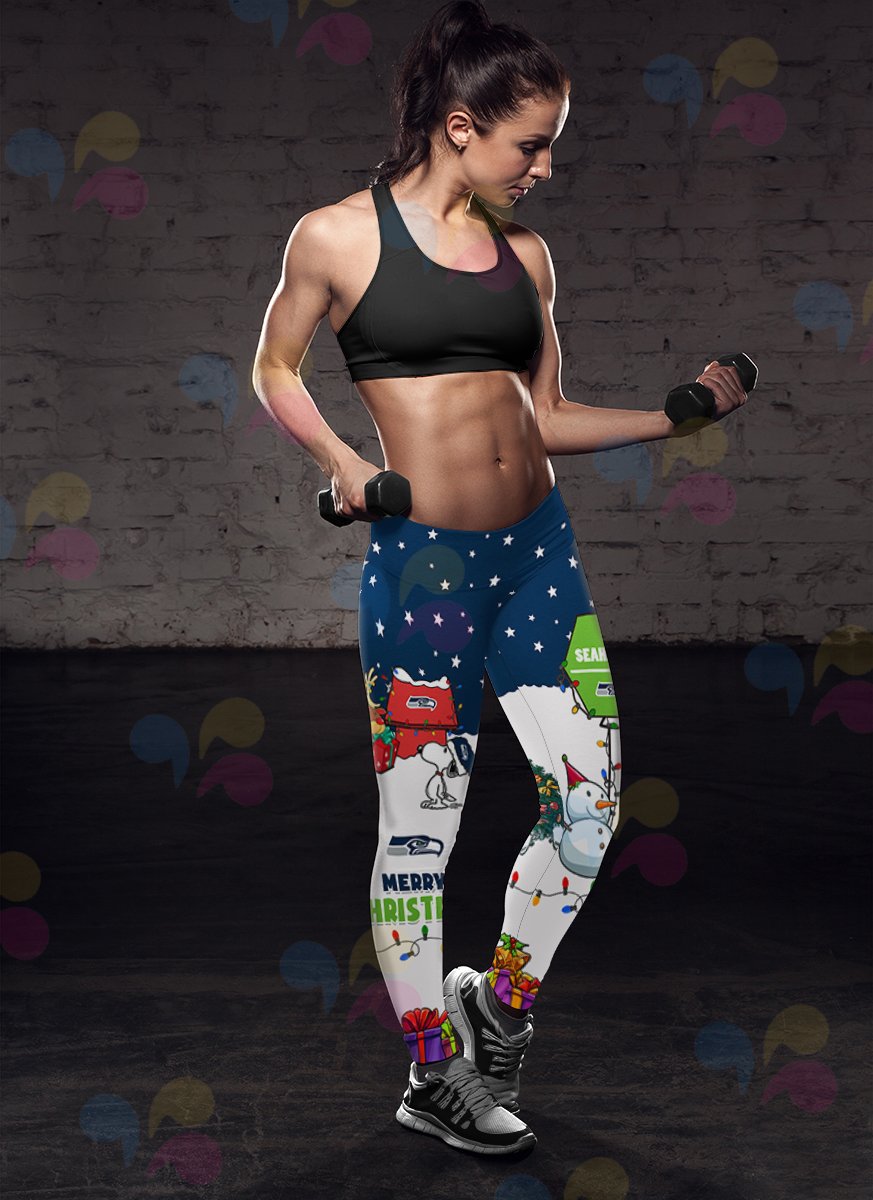 Funny Merry Christmas Seattle Seahawks Leggings