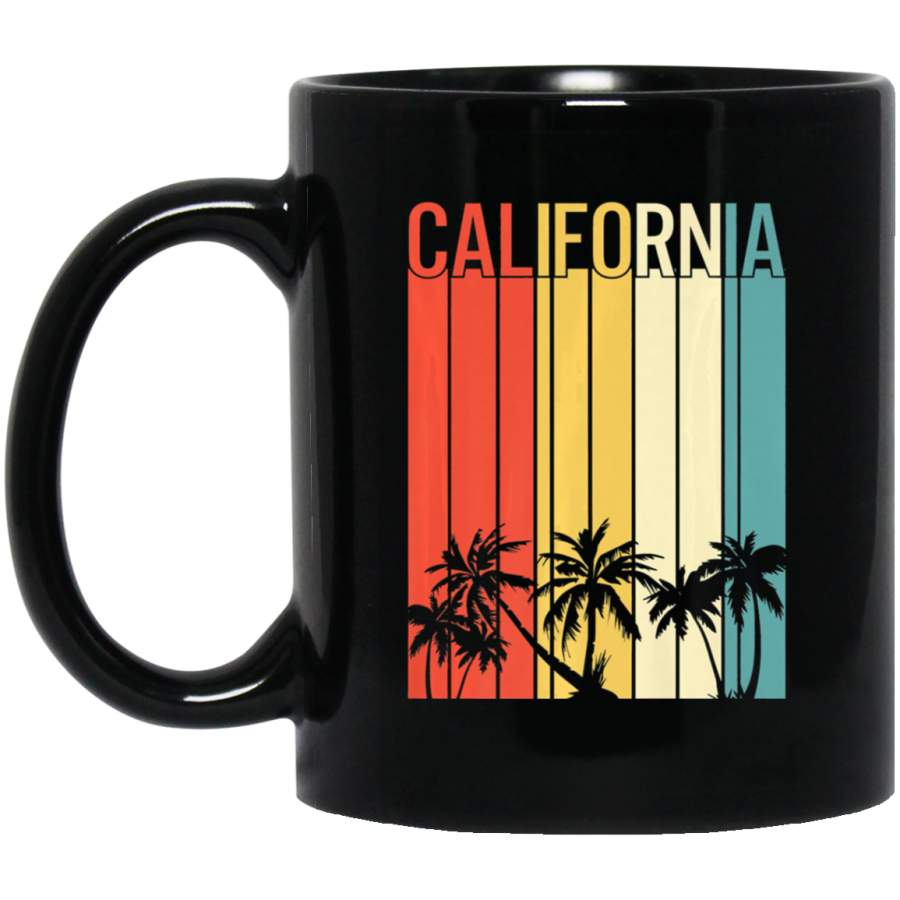 Vintage Palms 80s Retro California Stripes Coffee Mug