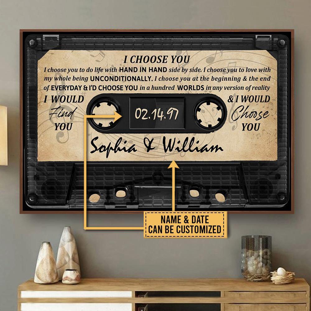 Aeticon Gifts Personalized Music I Choose You Canvas Mom Dad Gift Home Decor