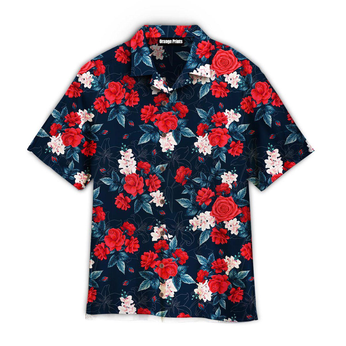 Red Rose Tropical Patriotic Dog Patriot Day Aloha Hawaii Shirts For Men Women Ha73299