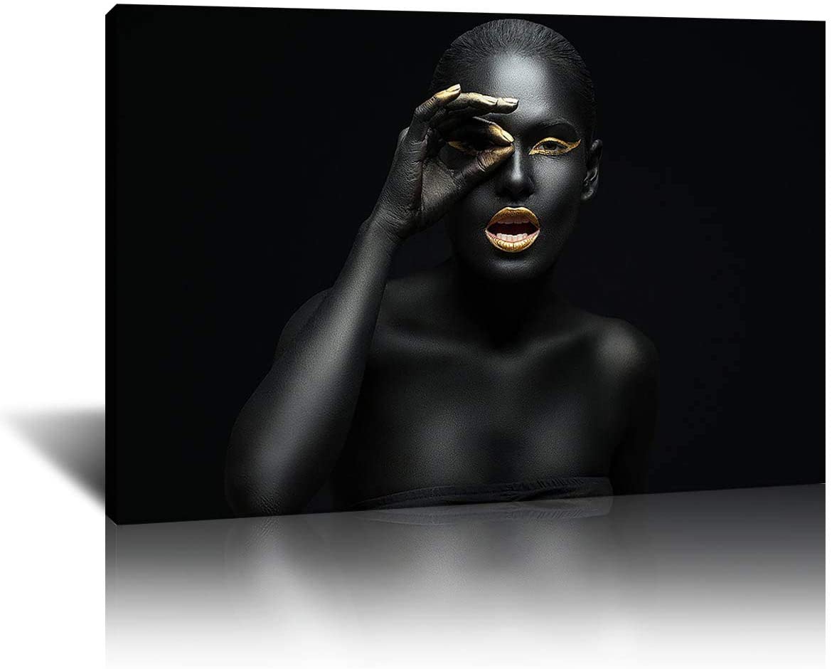 African American Wall Art Painting Fashion Beautiful Dark Skinned Woman Pretty Girl Room Poster Art Painting Bedroom Or Room For Home Decor Artwork Black Art