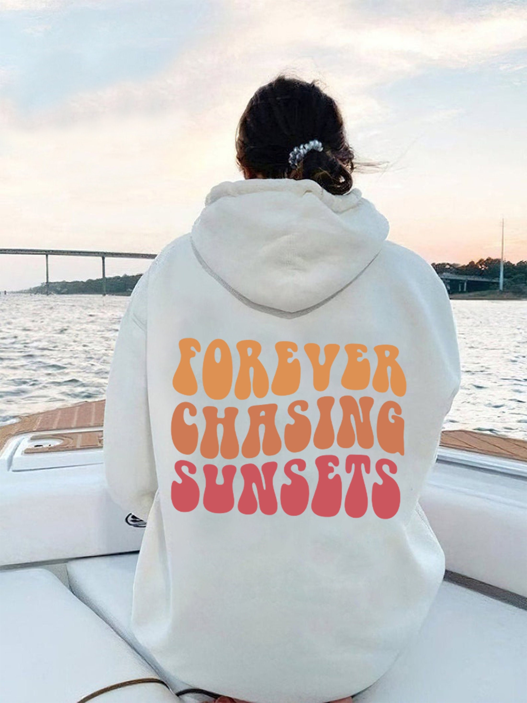 Forever Chasing Sunset Hoodie, Colorful Hoodie, Trendy Hoodie, Tumblr Hoodie, Preppy Pullover, Oversized Hoodie, Pinterest Hoodie