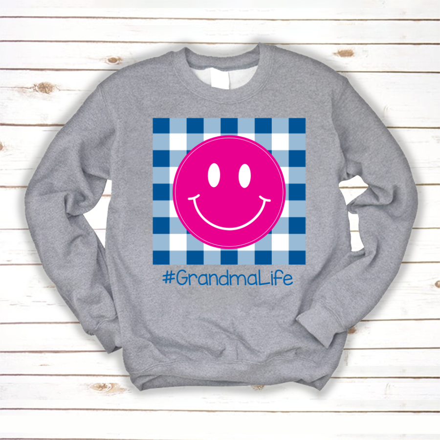 Personalized Grandma Life Smiley Sweatshirt