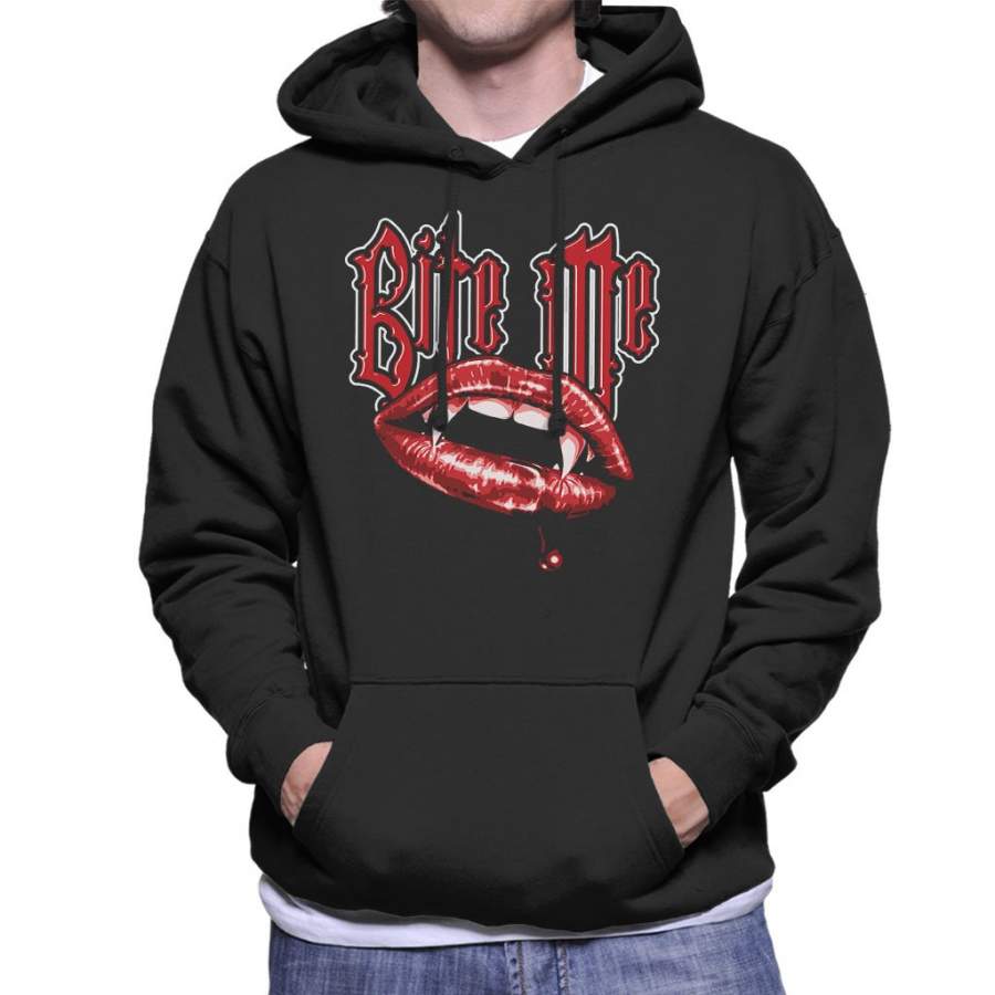 Bite Me Vampire Fangs Men’s Hooded Sweatshirt
