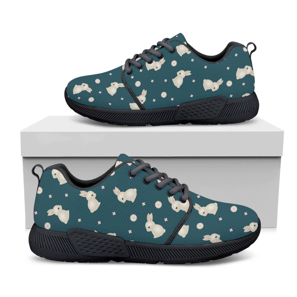 Baby Rabbit Pattern Print Black Athletic Shoes