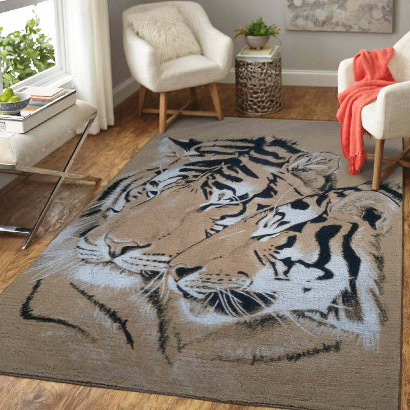 Tiger Hugs – Animals Area Rug Carpet