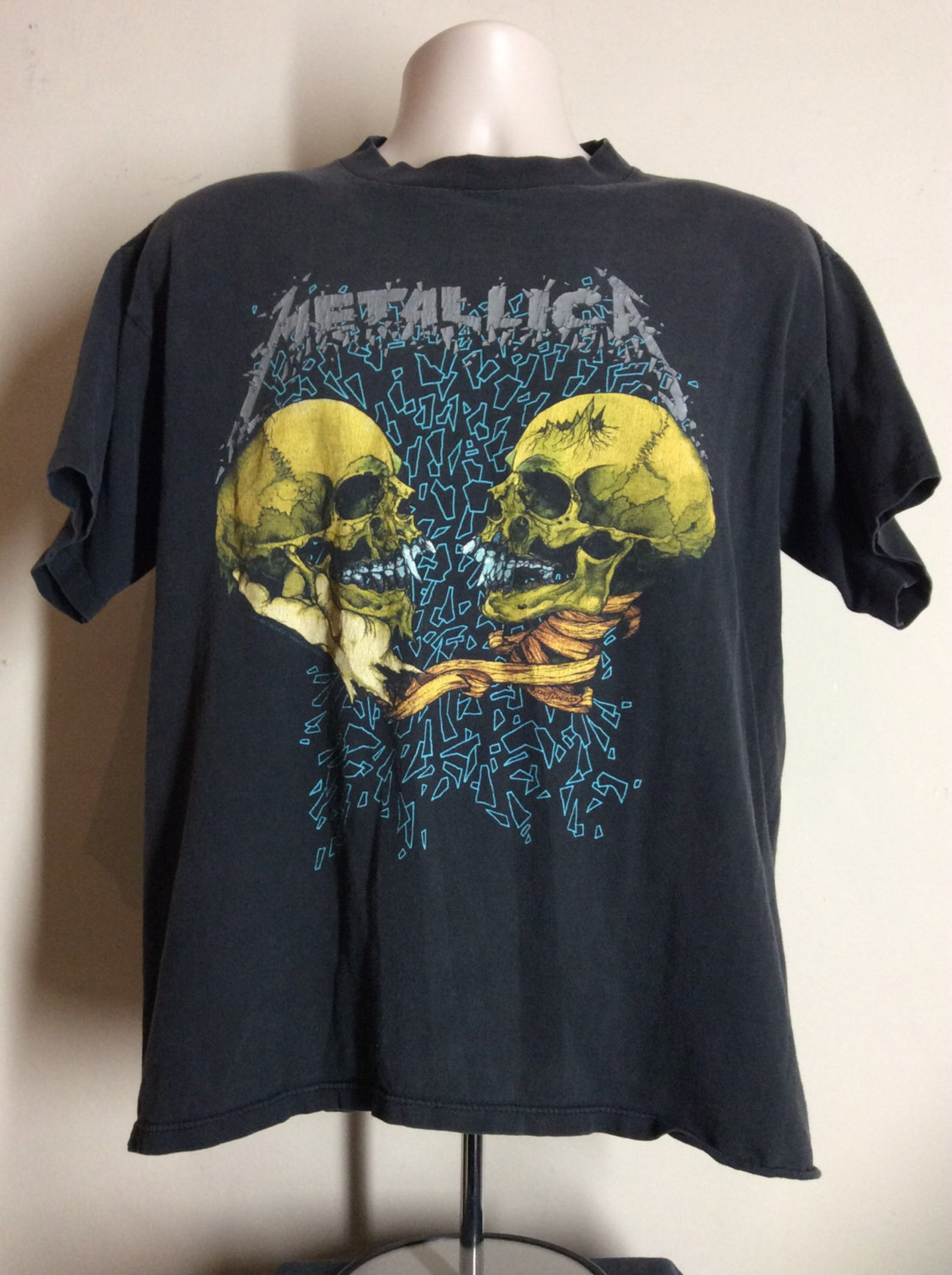 Vtg 1991 Metallica Sad But True Pushead T Shirt L 90S Heavy Metal Thrash Hard Rock Band