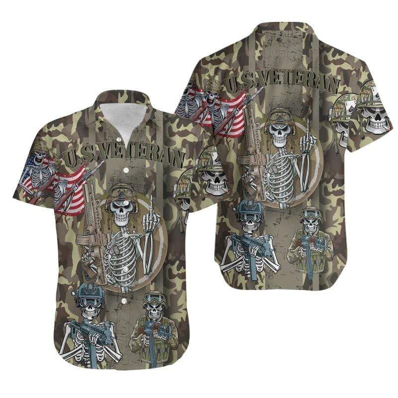 Check Out This Awesome Hawaii Aloha Shirts Us Veterans Skull Ha80352