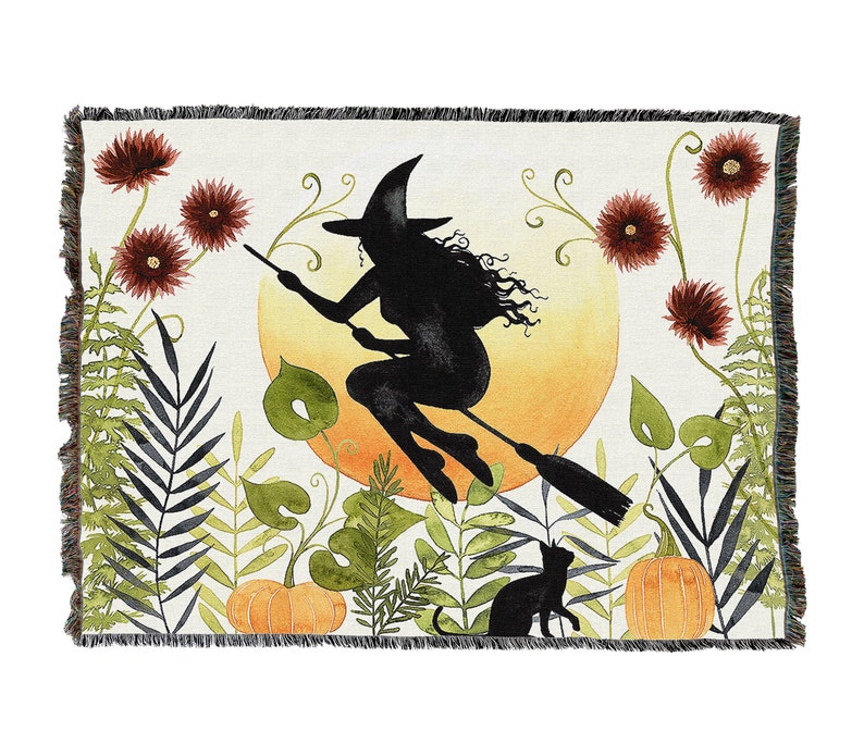 The Witchs Garden Vintage Retro Style Couch Sofa Blanket,  Woven Throw Blanket Home Decor