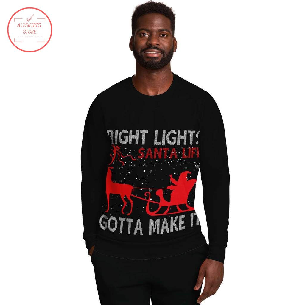 Bright Lights Santa Christmas Ugly Sweater