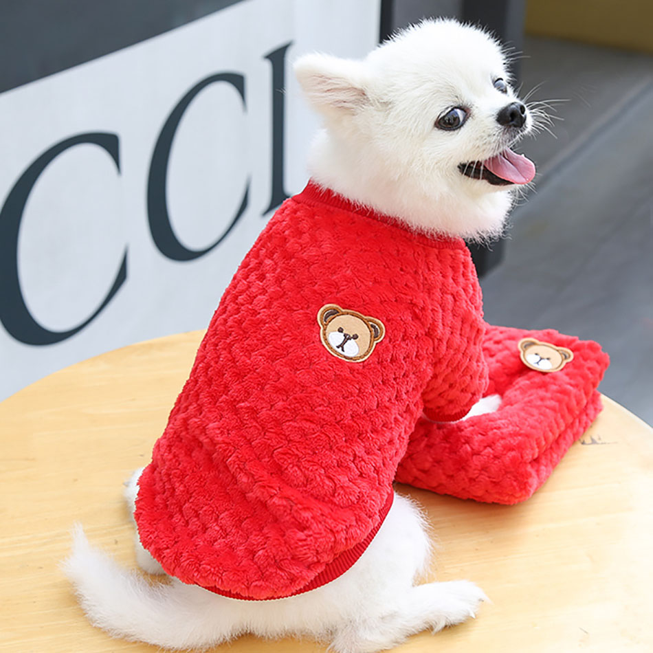 Warm Cat Dog Sweater Winter Pet Clothes for Small Dog Cute Solid Color Puppy Hoodie Teddy Chihuahua Costume Pet Accessories alx