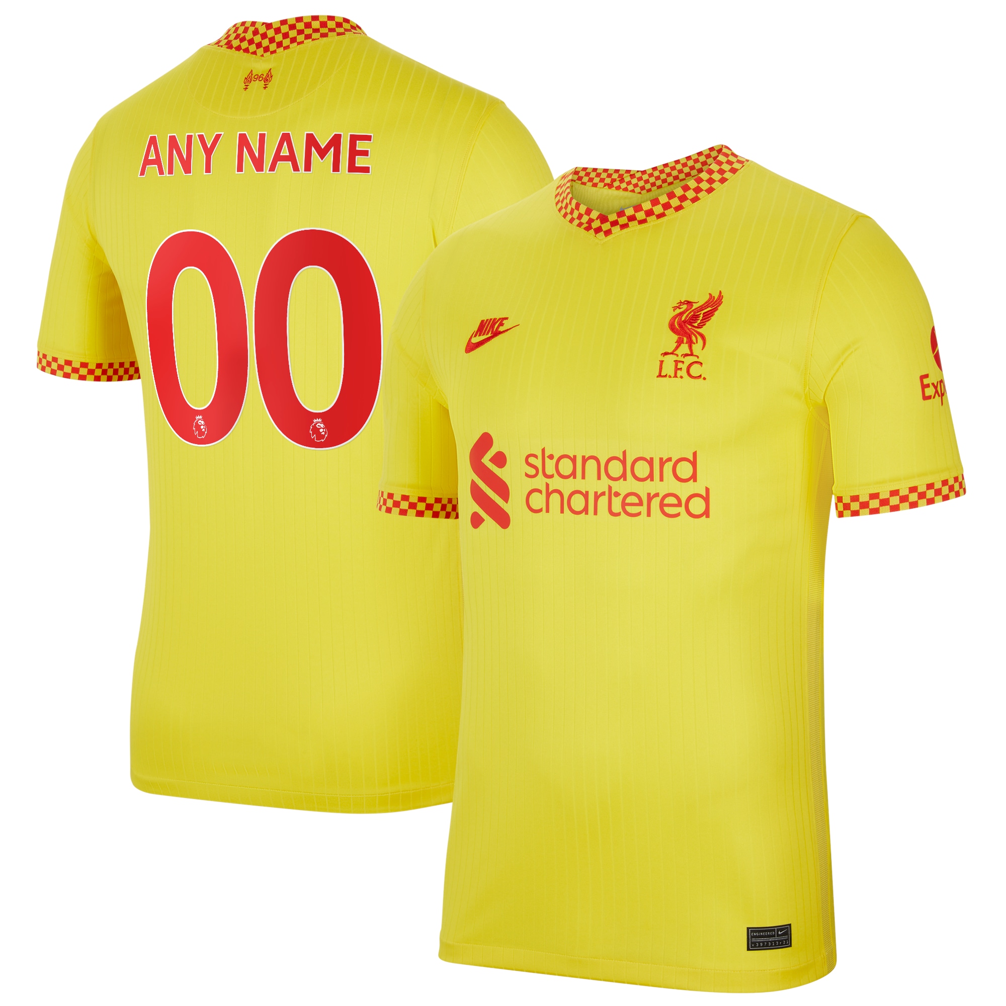 Liverpool 2021/22 Third Breathe Stadium Custom Jersey – Yellow