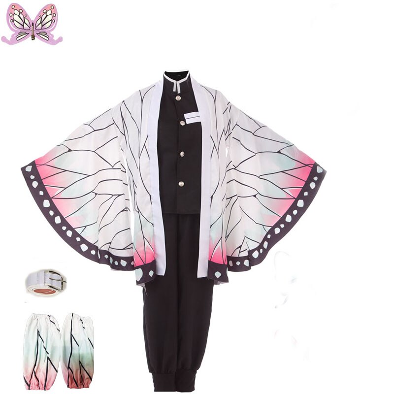 Adult Kids Demon Slayer Kimetsu no Yaiba Kochou Shinobu Cosplay Costume Women Kimono Uniform Halloween Christmas Party Costume alx