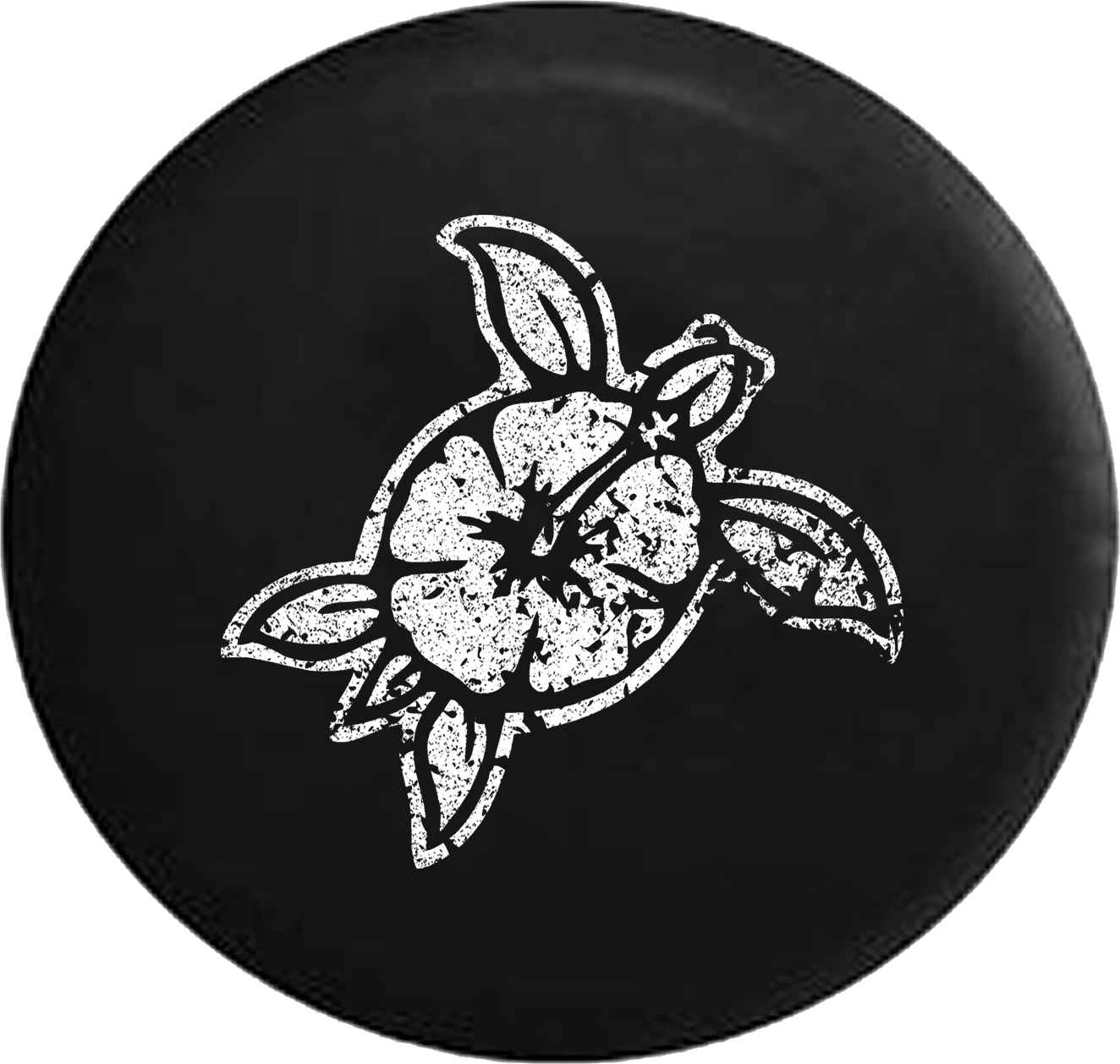 Distressed – Hawaiian Sea Turtle Island Flower Ocean Life Jeep Camper Spare Tire Cover U110 Custom Size