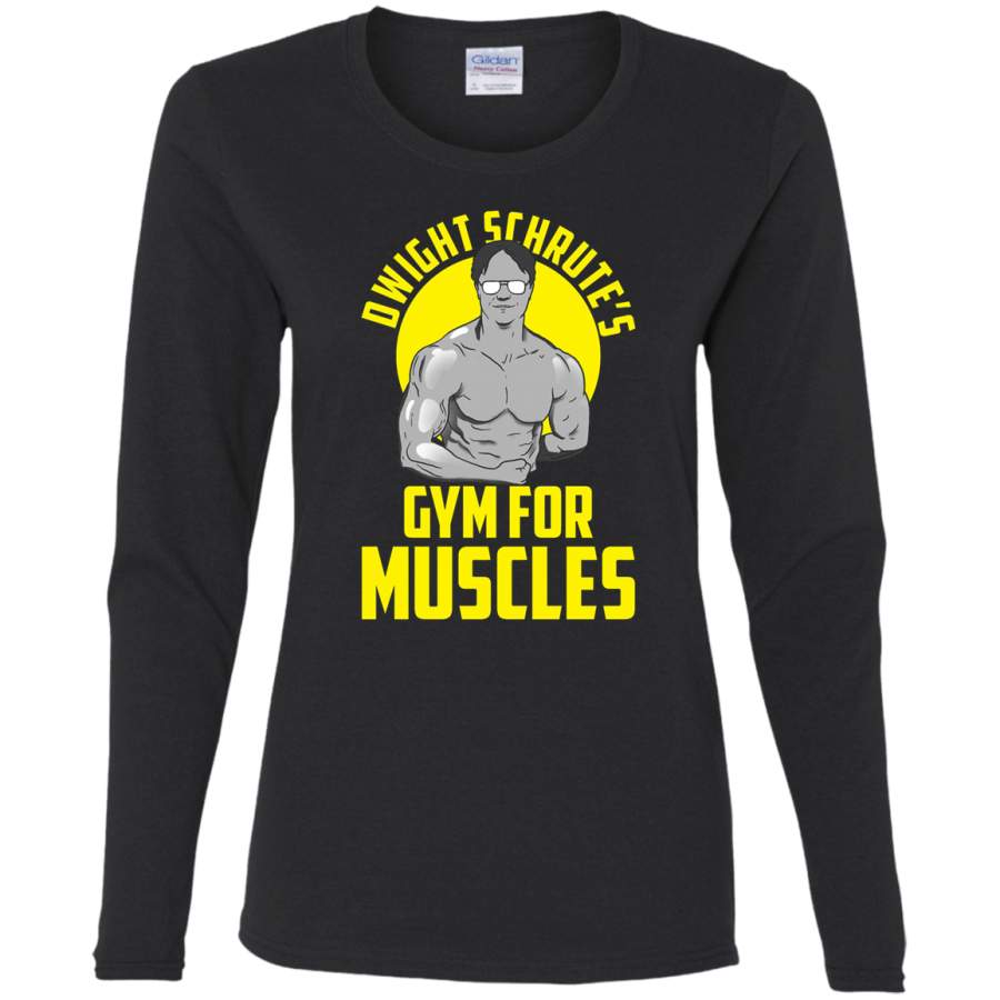 AGR Dwight Schrute gym muscles Ladies’ Cotton LS T-Shirt