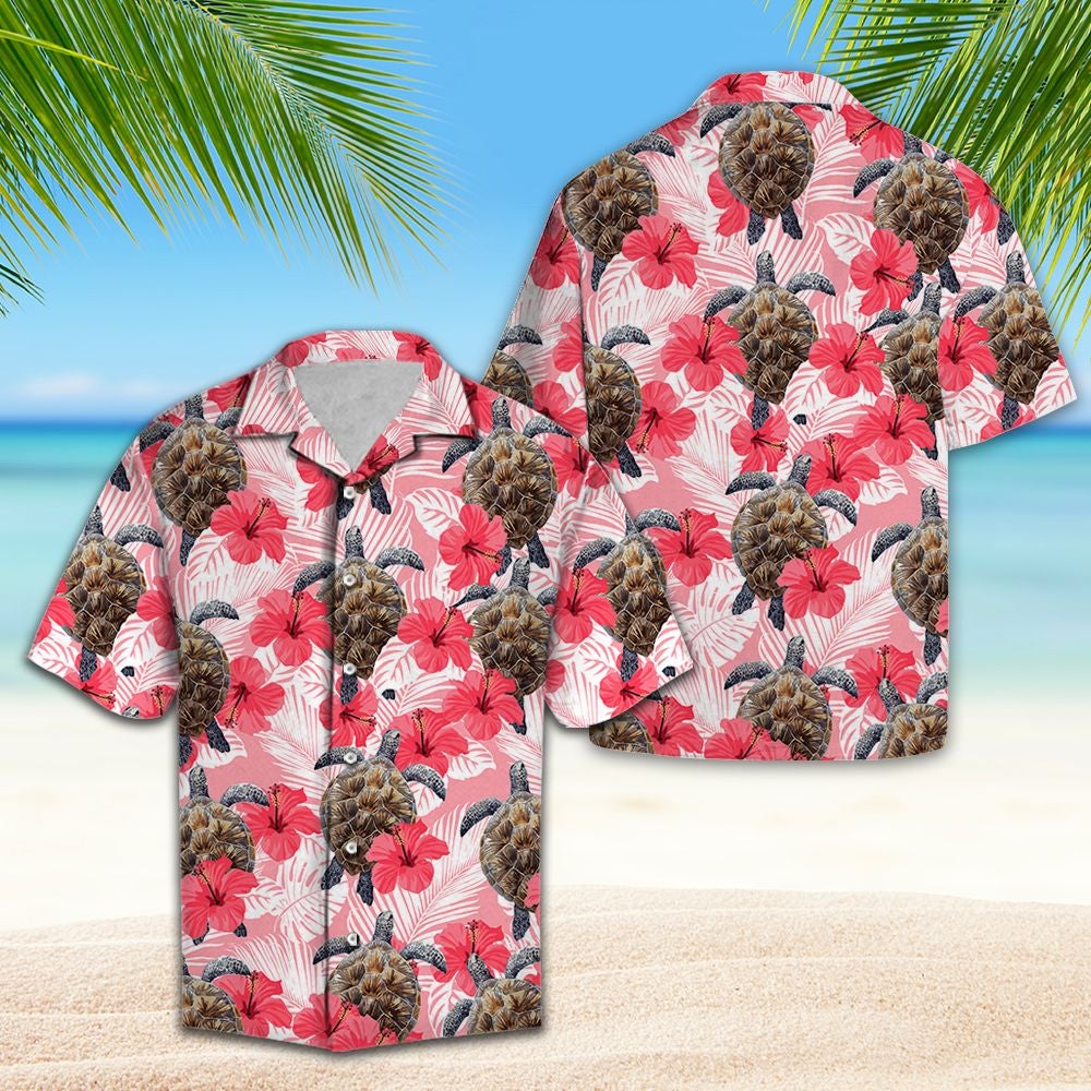 Turtle Tropical Flowers Hibiscus Hawaii Lover Hawaii Shirt For Men Women Ha85595