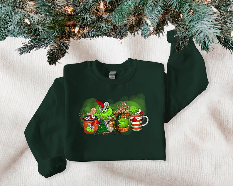 Coffe Cup Christmas Sweatshirt 2D Crewneck Sweatshirt All Over Print Sweatshirt For Women Sweatshirt For Men Sws4416