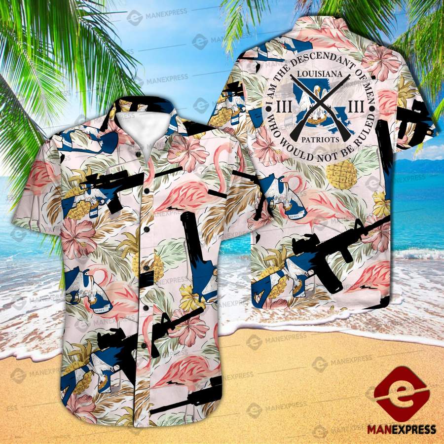 Mtp Louisiana United Patriot Three Percenter Hawaiian Shirt Ant Ha90814