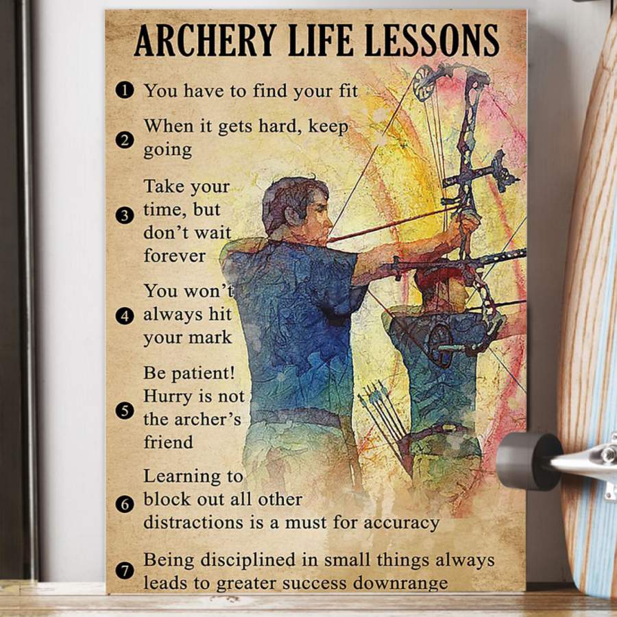 Archery Life Lessons  Unique Custom Design  Poster  Gift  For Sport Lovers