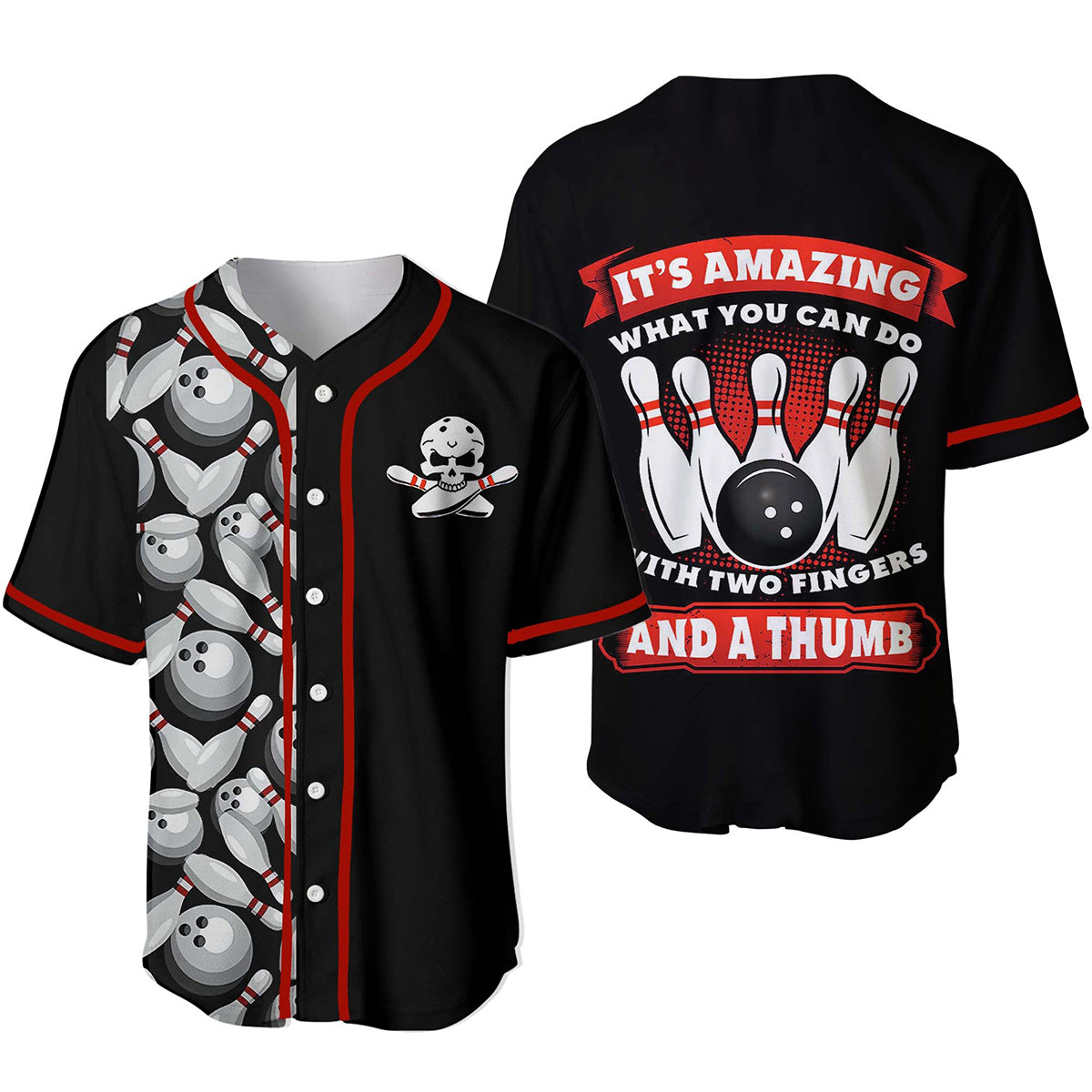 Bowling Baseball Jersey, Bowling It’S Amazing What You Can Do With Two Fingers Baseball Jerseys For Men And Women – Perfect Gift For Bowling Lovers, Bowlers