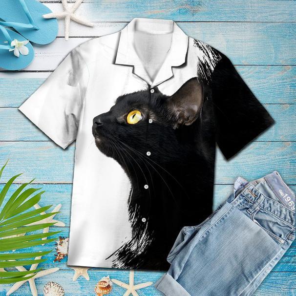 Amazing Black Cat Tropical Hawaiian Shirt 131