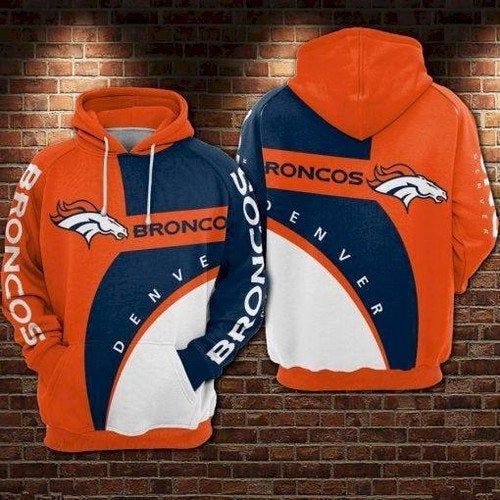 Denver Broncos 3D Hoodie 3D Zipper Hoodie Football Hoodie Hoodie Hoodie Print Logo Team Sport